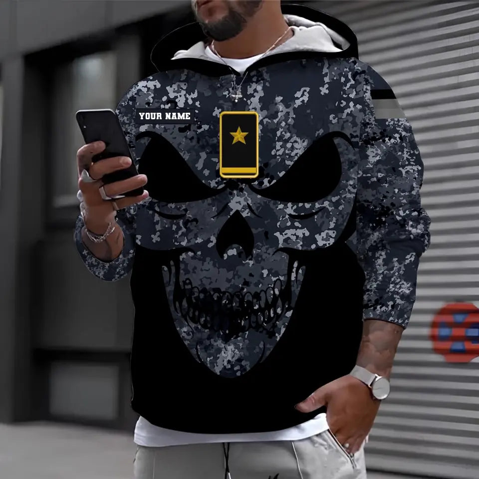 T-shirt personnalisé avec camouflage soldat/vétéran allemand avec nom et grade imprimé en 3D - 0711230014