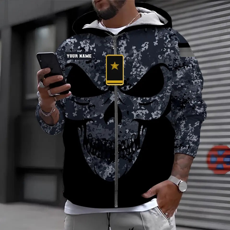 T-shirt personnalisé avec camouflage soldat/vétéran allemand avec nom et grade imprimé en 3D - 0711230014