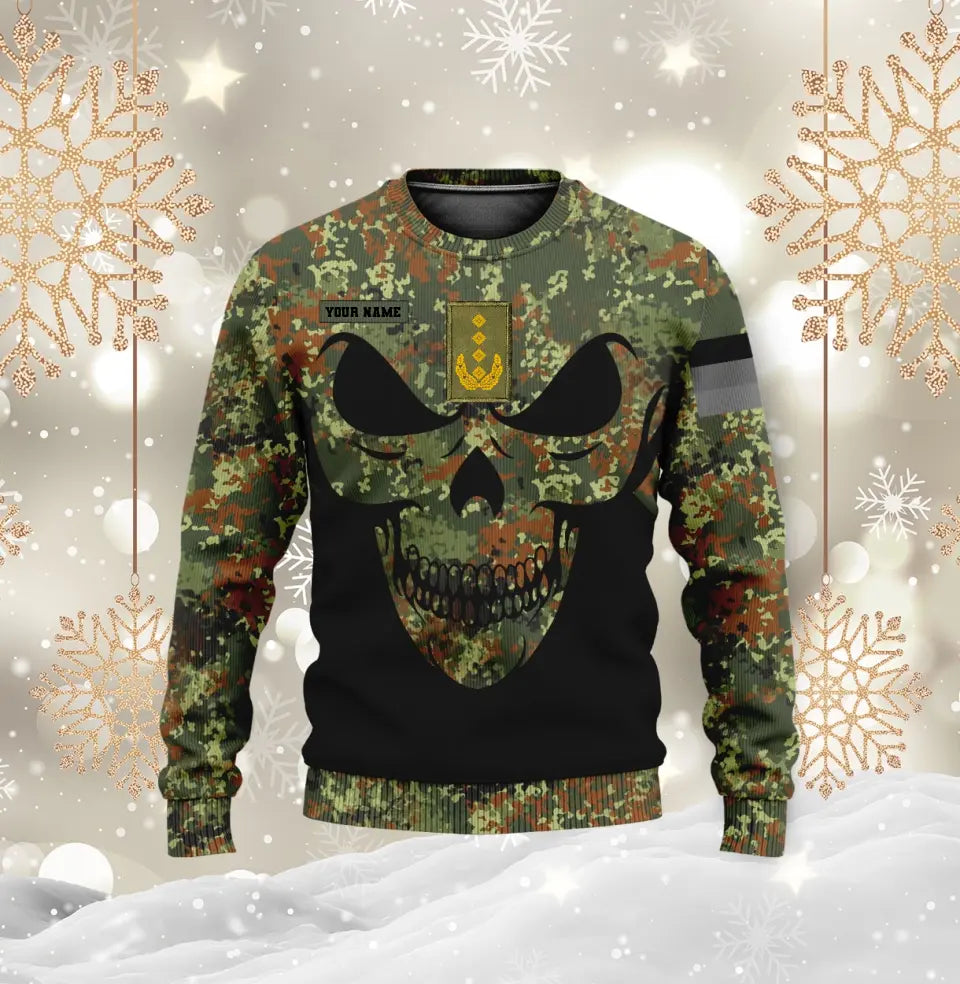 T-shirt personnalisé avec camouflage soldat/vétéran allemand avec nom et grade imprimé en 3D - 0711230014