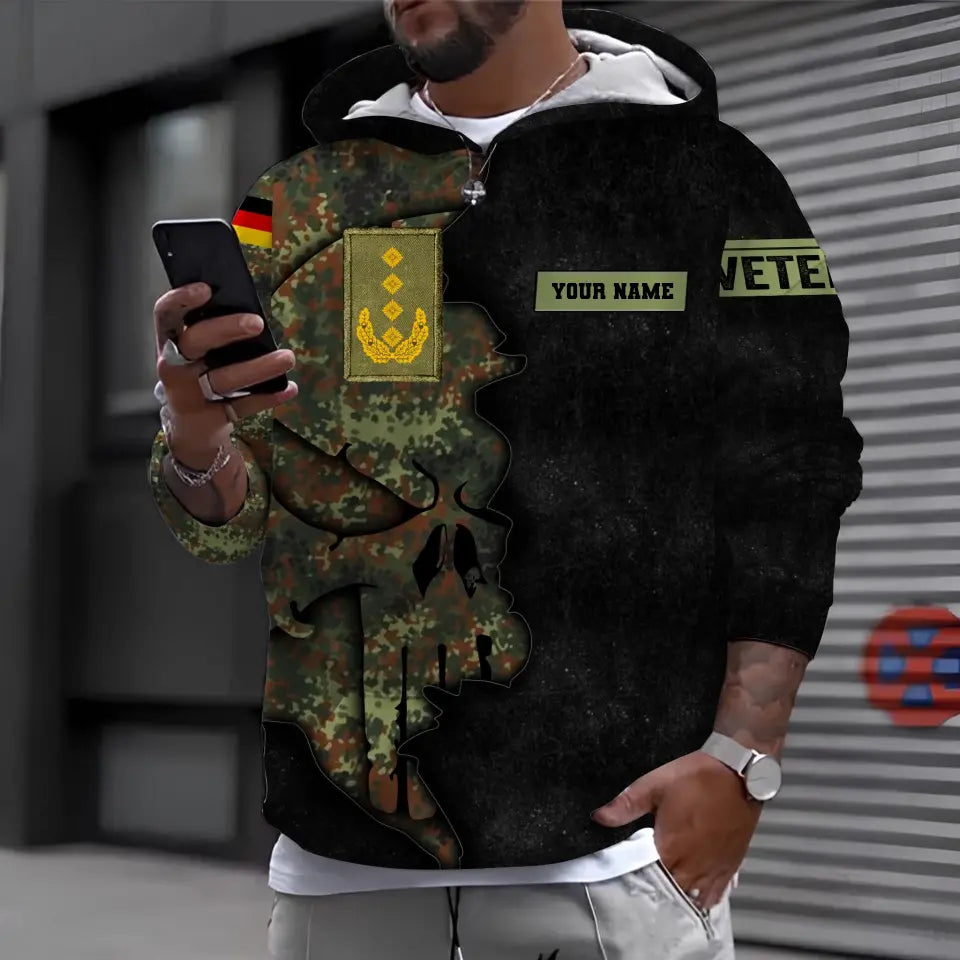 Personalized Germany Soldier/ Veteran Camo With Name And Rank T-shirt 3D Printed - 1699315205
