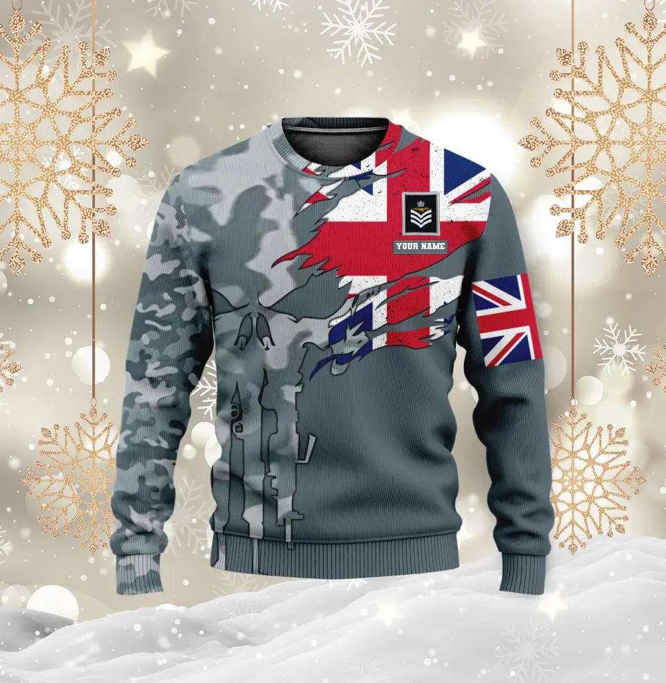Personalized UK Soldier/ Veteran Camo With Name And Rank T-shirt 3D Printed - 16995744
