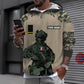 Personalized France Soldier/ Veteran Camo With Name And Rank T-shirt 3D Printed -17017344