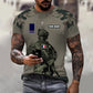 Personalized France Soldier/ Veteran Camo With Name And Rank T-shirt 3D Printed -17017344