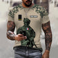 Personalized France Soldier/ Veteran Camo With Name And Rank T-shirt 3D Printed -17017344