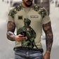Personalized France Soldier/ Veteran Camo With Name And Rank T-shirt 3D Printed -17017344