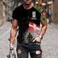 Personalized Denmark Soldier/ Veteran Camo With Name And Rank  T-shirt 3D Printed  - 1910230001