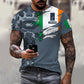 Personalized Ireland Soldier/ Veteran Camo With Name And Rank  T-shirt 3D Printed  - 0311230001