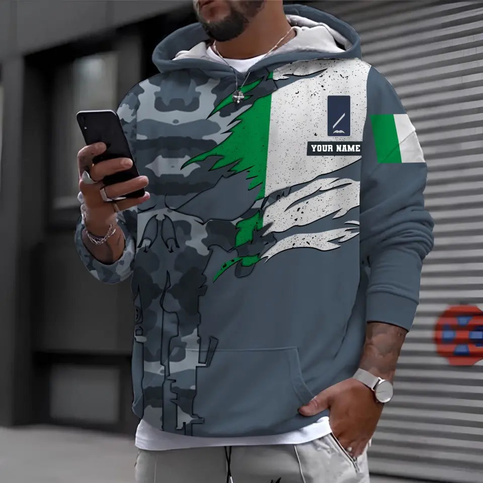 Personalized Ireland Soldier/ Veteran Camo With Name And Rank  T-shirt 3D Printed  - 0311230001