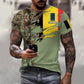 T-shirt personnalisé avec camouflage soldat/vétéran belge avec nom et grade imprimé en 3D - 0311230001