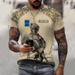 T-shirt personnalisé avec camouflage soldat/vétéran néerlandais avec nom et grade imprimé en 3D - 1212230001
