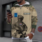 T-shirt personnalisé avec camouflage soldat/vétéran néerlandais avec nom et grade imprimé en 3D - 1212230001