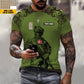 Personalized Denmark Soldier/ Veteran Camo With Name And Rank  T-shirt 3D Printed  - 1212230001