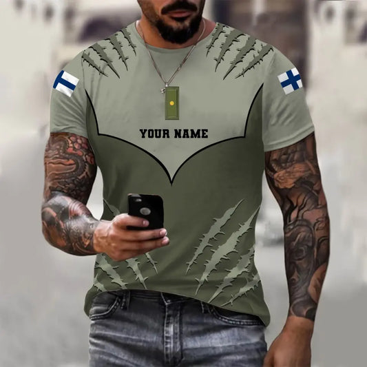 Personalized Finland Soldier/ Veteran Camo With Name And Rank Hoodie 3D Printed - 1312230001