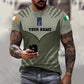 Personalized Ireland Soldier/ Veteran Camo With Name And Rank T-shirt 3D Printed  -1312230001