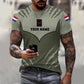 Personalized Netherlands Soldier/ Veteran Camo With Name And Rank T-shirt 3D Printed -1312230001