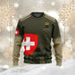 T-shirt personnalisé avec camouflage soldat/vétéran suisse avec nom et grade imprimé en 3D - 1011230003