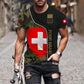 Personalized Swiss Soldier/ Veteran Camo With Name And Rank T-shirt 3D Printed - 1011230004