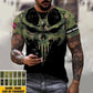 T-shirt personnalisé avec camouflage soldat/vétéran norvégien avec nom et grade imprimé en 3D - 2010230001