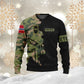 T-shirt personnalisé avec camouflage soldat/vétéran norvégien avec nom et grade imprimé en 3D - 1011230002