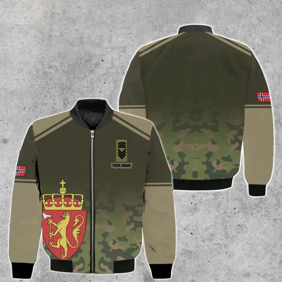 Personalized Norway Soldier/ Veteran Camo With Name And Rank T-shirt 3D Printed - 1011230003