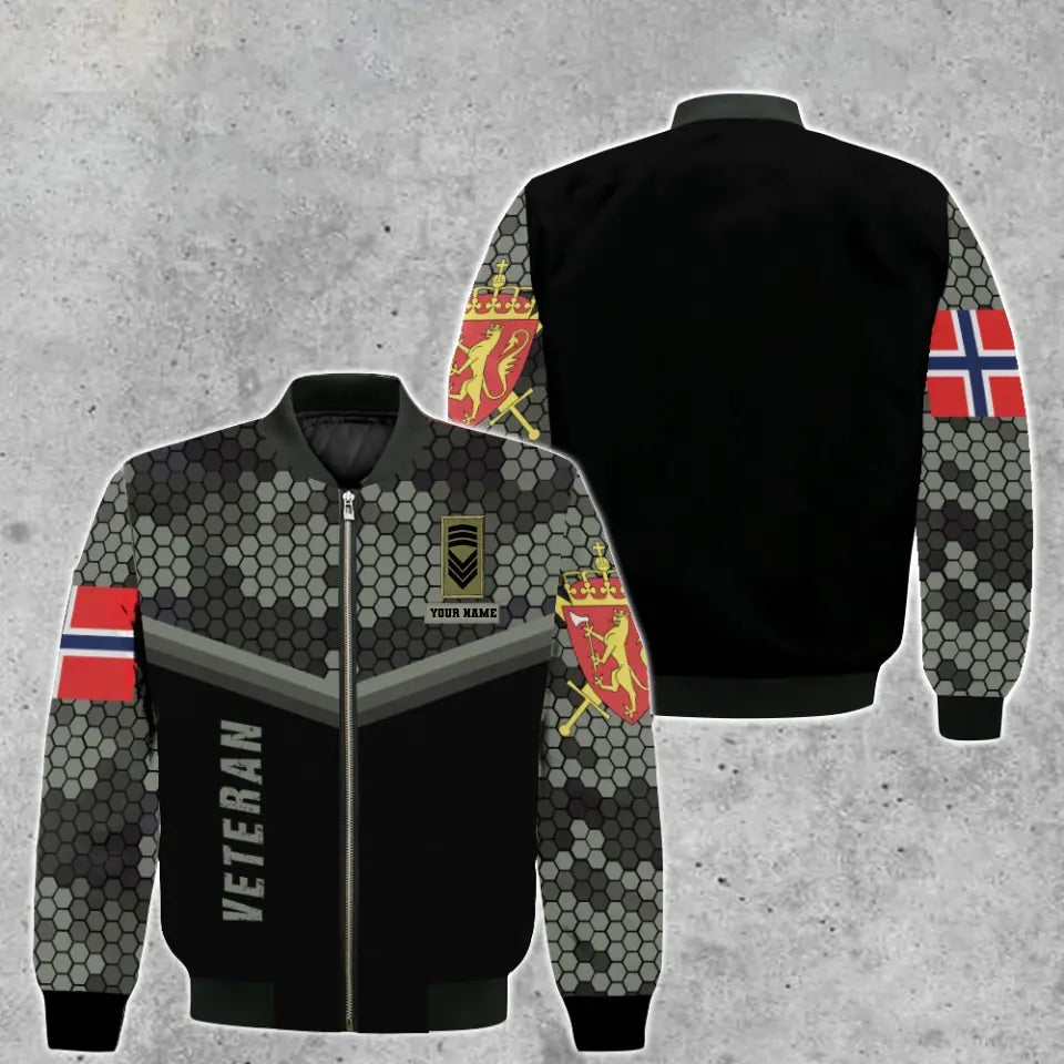 Personalized Norway Soldier/ Veteran Camo With Name And Rank T-shirt 3D Printed - 1011230005
