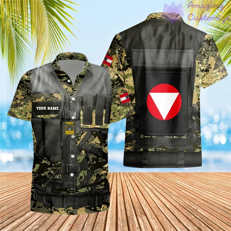 Personalized Austria Soldier/ Veteran Camo With Name And Rank Hoodie 3D Printed - 17049312