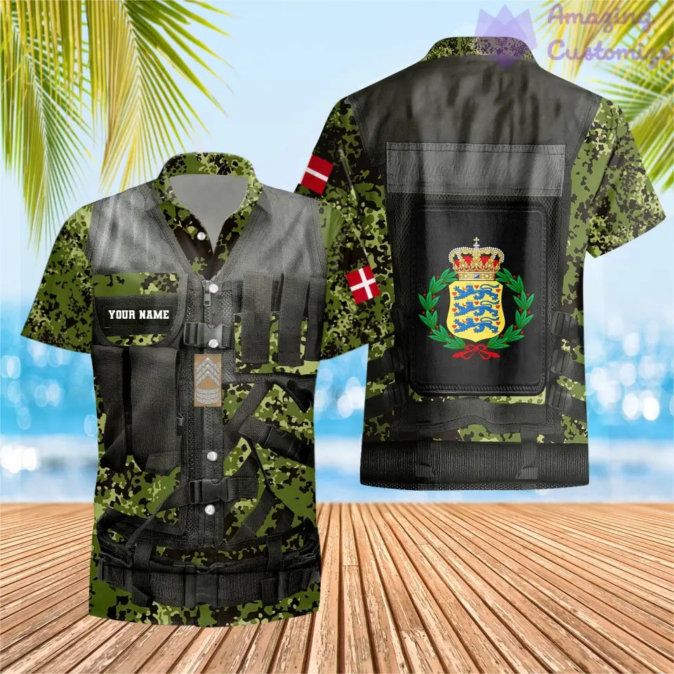 Personalized Denmark Soldier/ Veteran Camo With Name And Rank Hoodie 3D Printed - 17049312