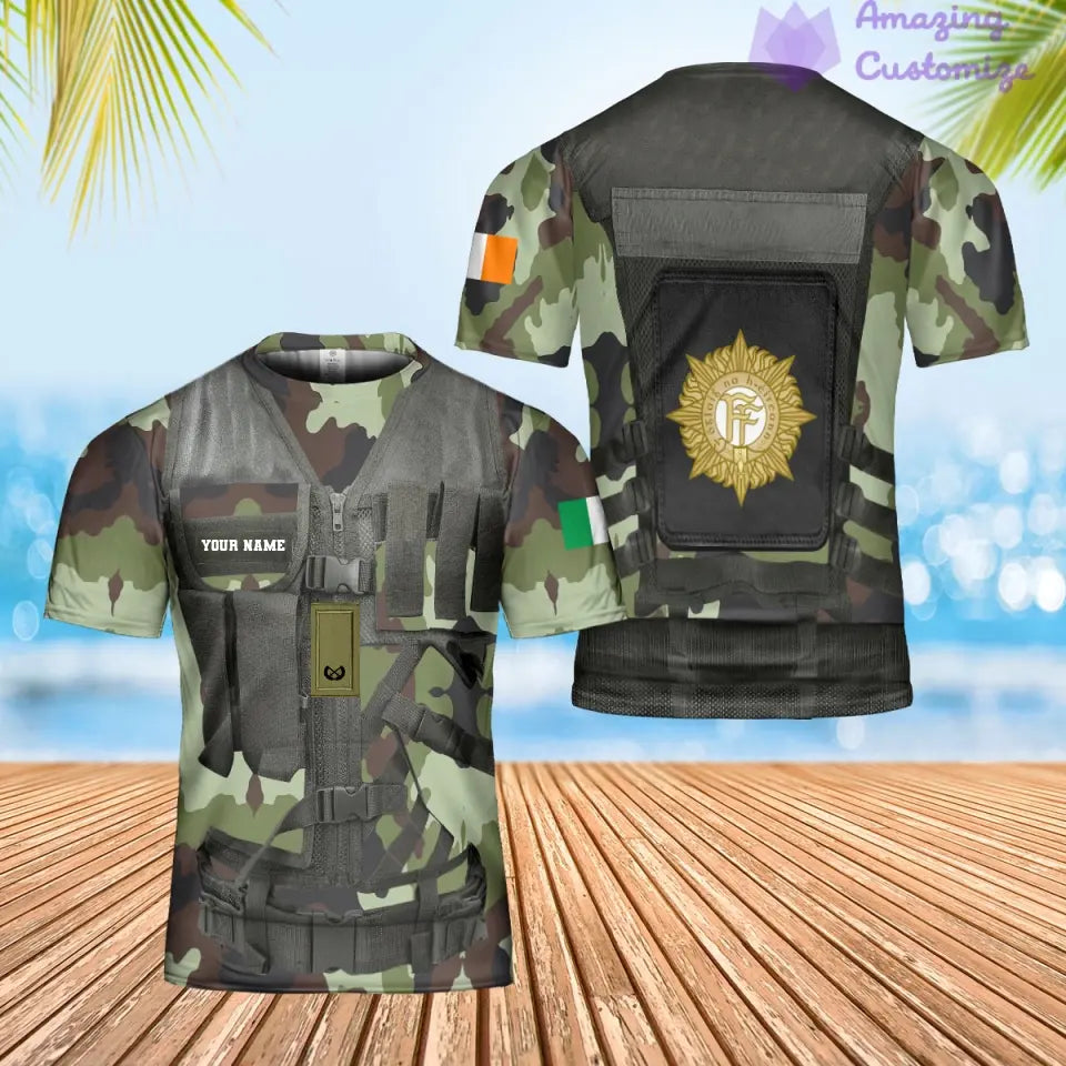 Personalized Ireland Soldier/ Veteran Camo With Name And Rank Hoodie 3D Printed  - 17049312