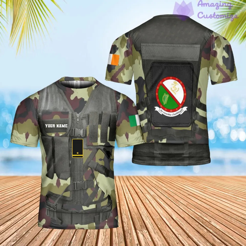 Personalized Ireland Soldier/ Veteran Camo With Name And Rank Hoodie 3D Printed  - 17049312