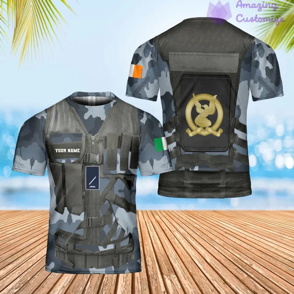 Personalized Ireland Soldier/ Veteran Camo With Name And Rank Hoodie 3D Printed  - 17049312