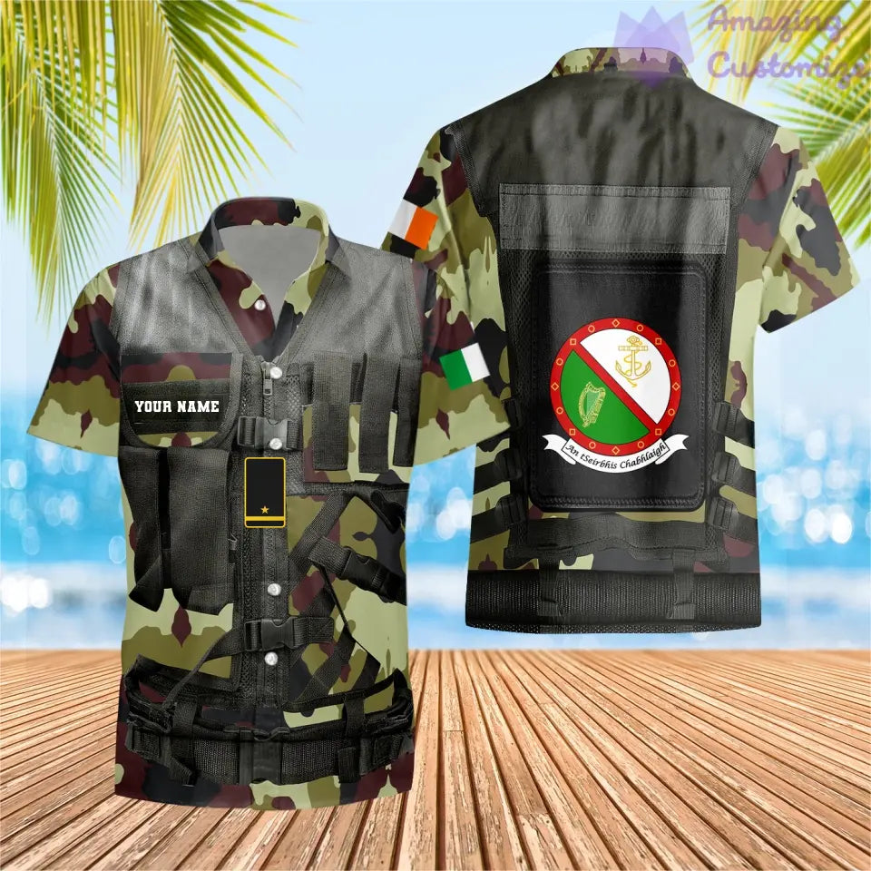 Personalized Ireland Soldier/ Veteran Camo With Name And Rank Hoodie 3D Printed  - 17049312