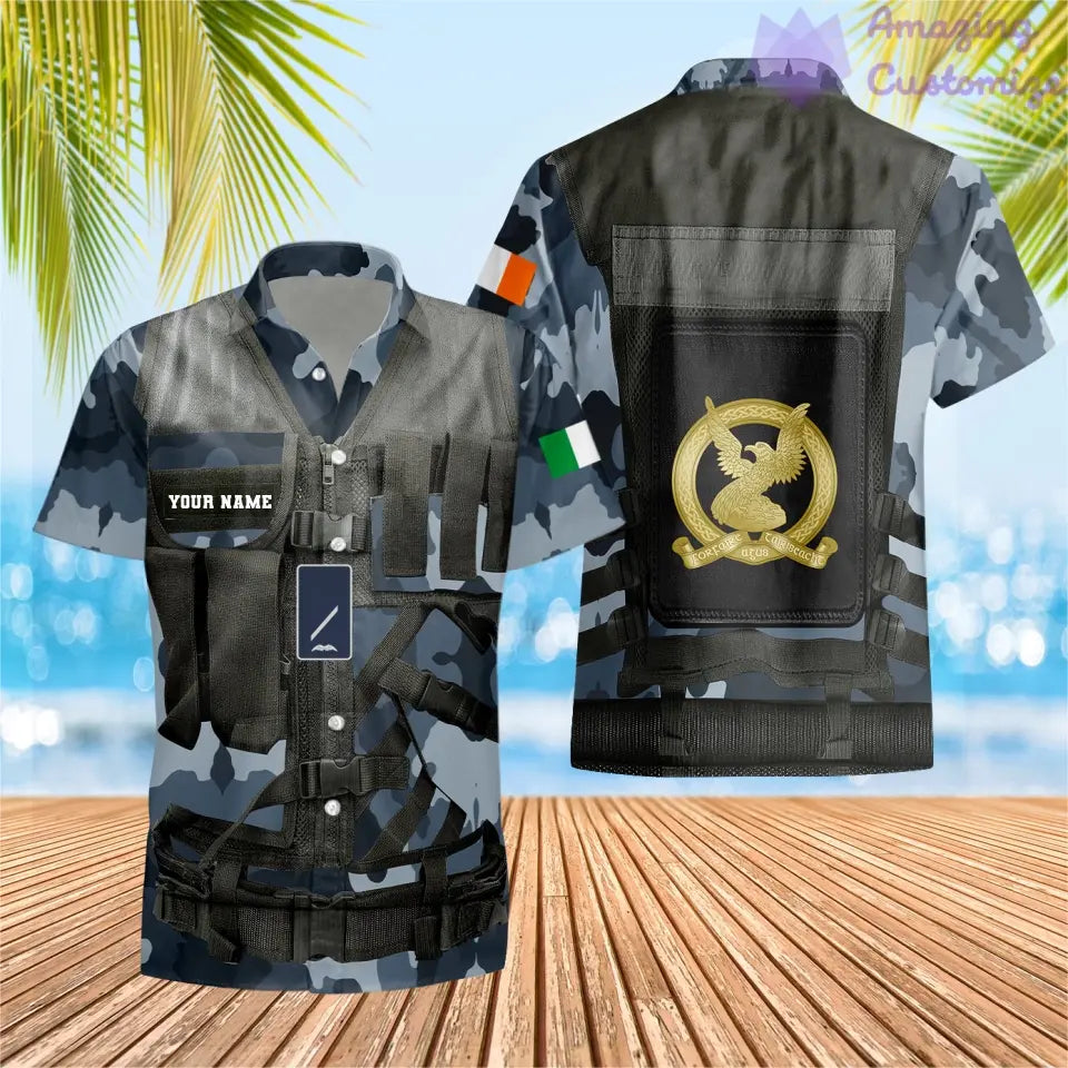 Personalized Ireland Soldier/ Veteran Camo With Name And Rank Hoodie 3D Printed  - 17049312