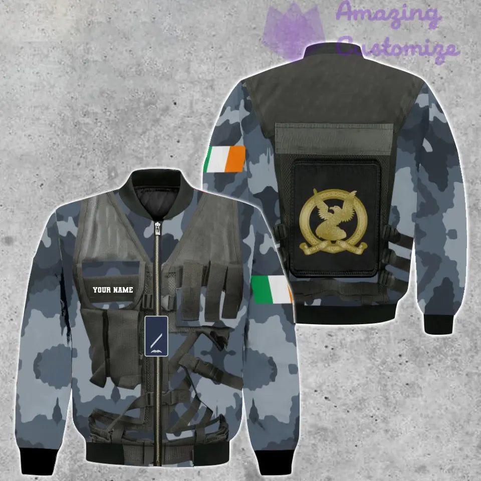 Personalized Ireland Soldier/ Veteran Camo With Name And Rank Hoodie 3D Printed  - 1101240001