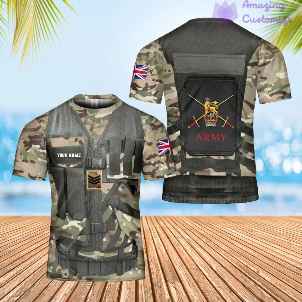 Personalisierter Kapuzenpullover mit Camouflage-Muster für britische Soldaten/Veteranen mit Namen und Rang, 3D-Druck – 1101240001