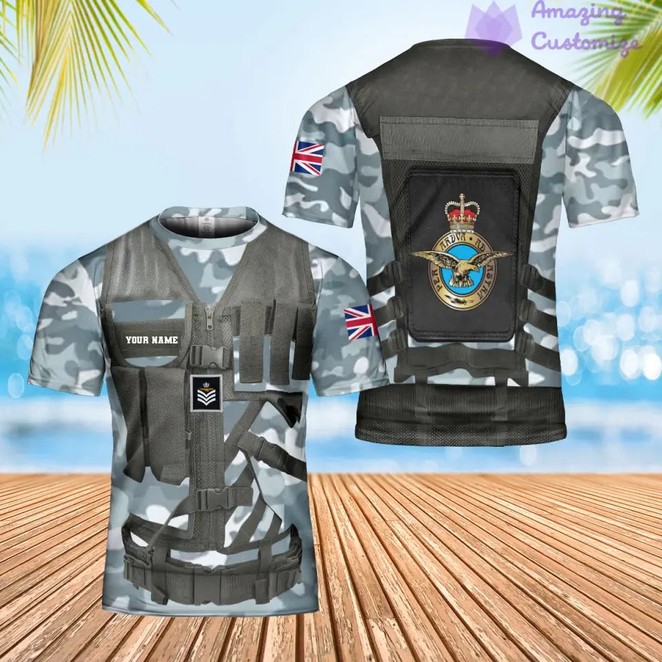 Personalisierter Kapuzenpullover mit Camouflage-Muster für britische Soldaten/Veteranen mit Namen und Rang, 3D-Druck – 1101240001