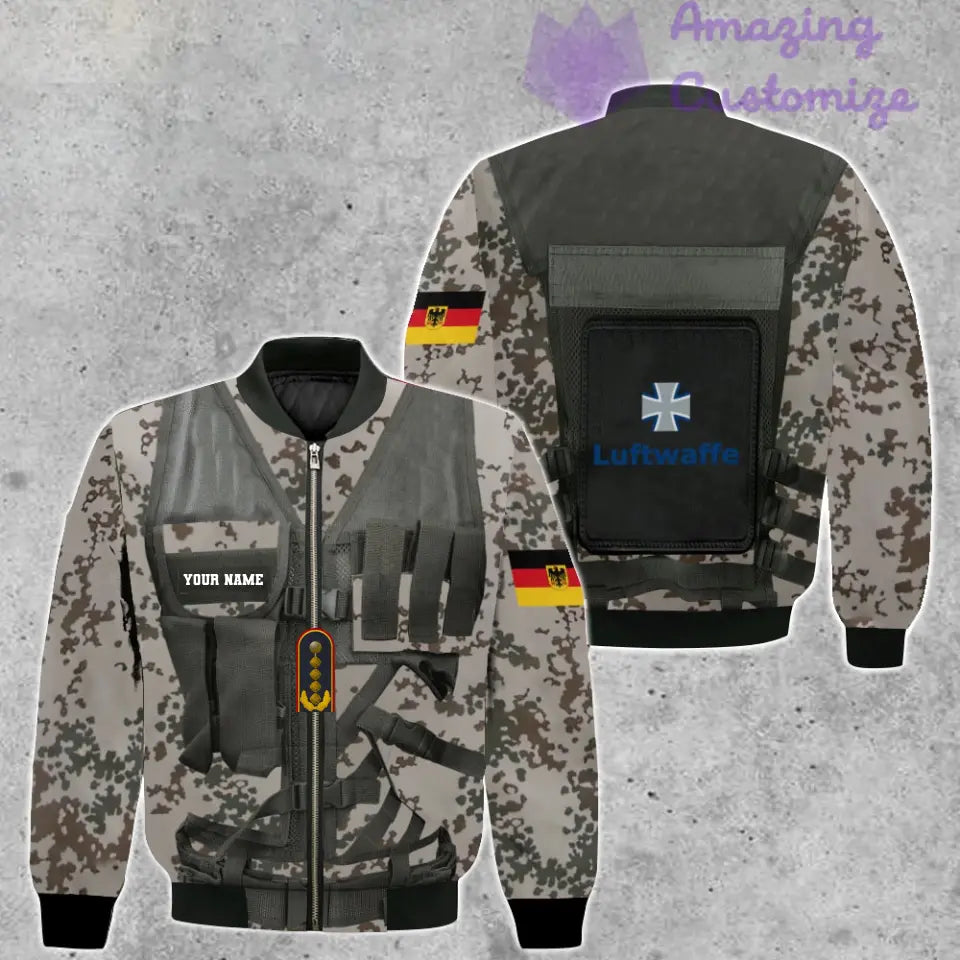 Personalized Germany Soldier/ Veteran Camo With Name And Rank Hoodie 3D Printed  - 17049312