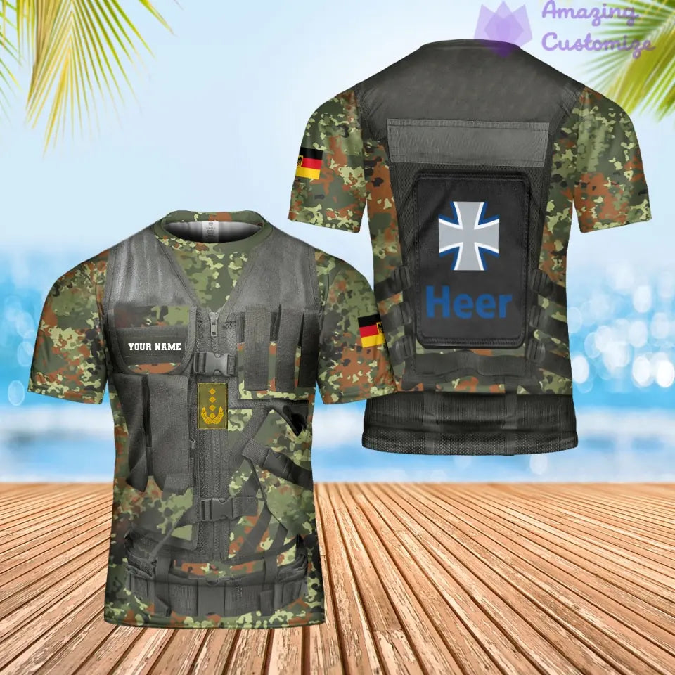 Personalized Germany Soldier/ Veteran Camo With Name And Rank Hoodie 3D Printed  - 17049312