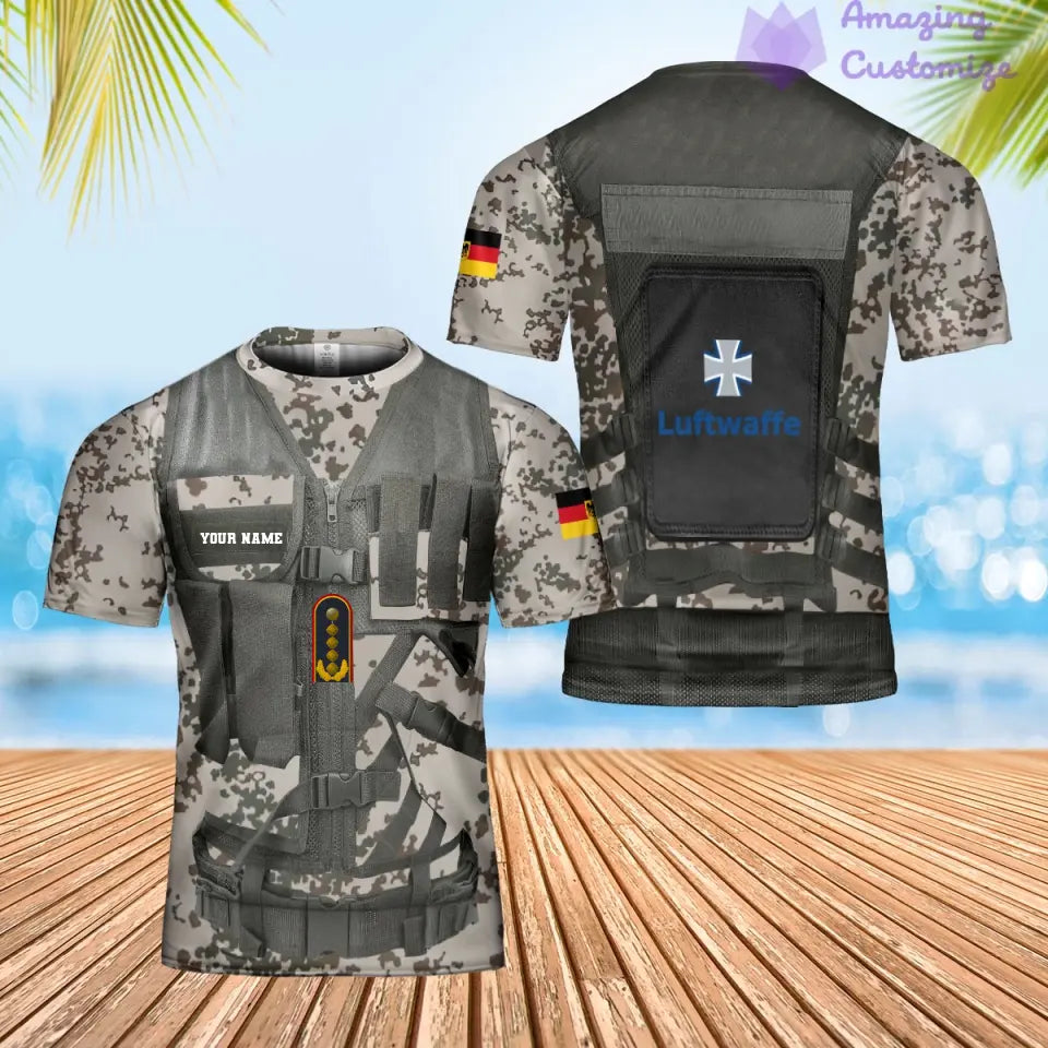 Personalized Germany Soldier/ Veteran Camo With Name And Rank Hoodie 3D Printed  - 17049312