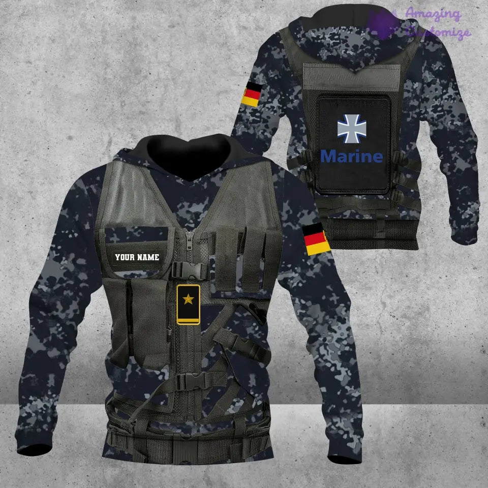 Personalized Germany Soldier/ Veteran Camo With Name And Rank Hoodie 3D Printed  - 17049312