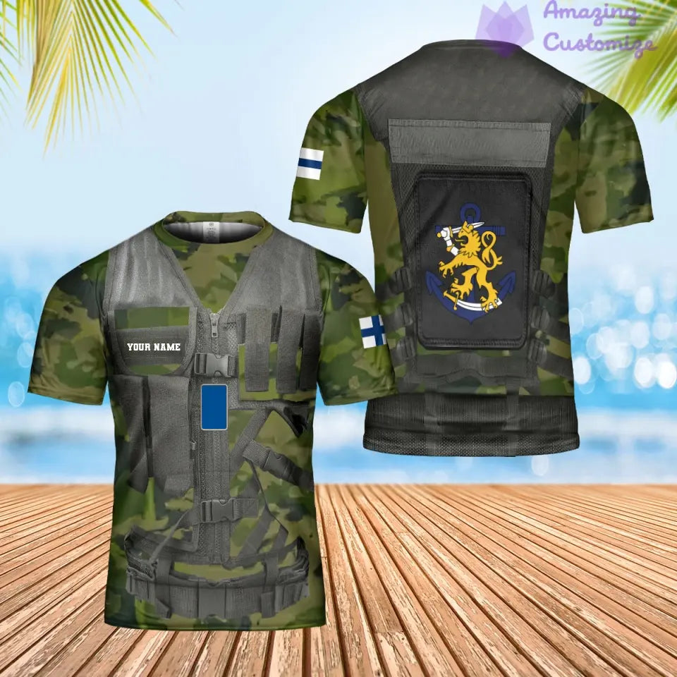 Personalized Finland Soldier/ Veteran Camo With Name And Rank Hoodie 3D Printed  - 17049312
