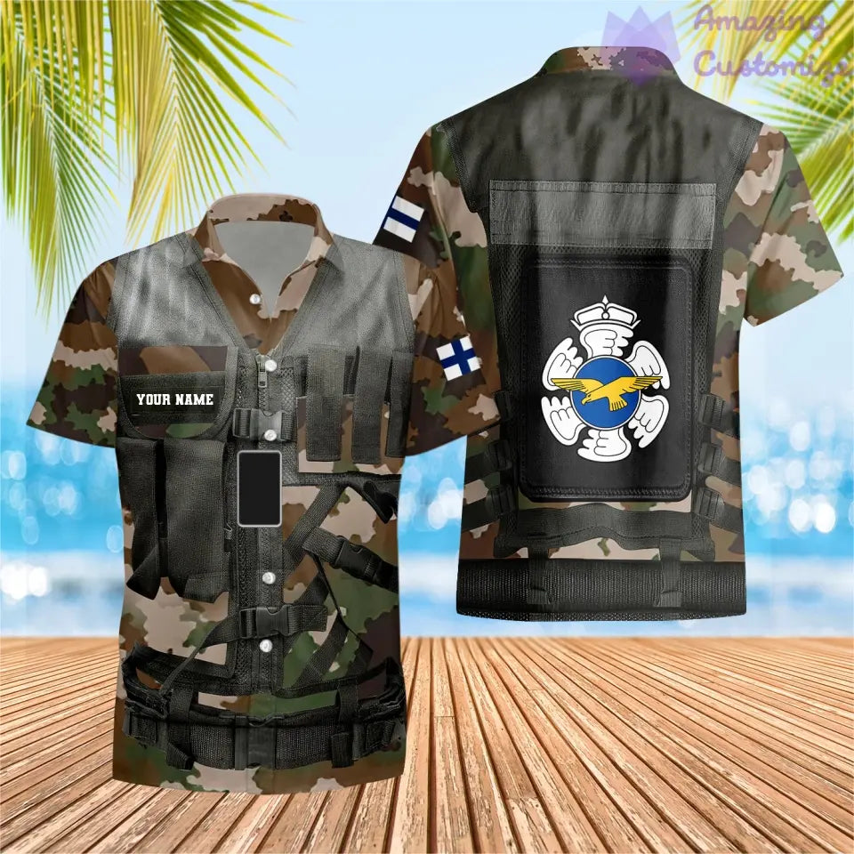 Personalized Finland Soldier/ Veteran Camo With Name And Rank Hoodie 3D Printed  - 1101240001