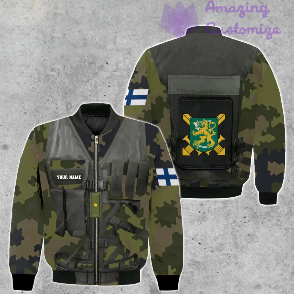 Personalized Finland Soldier/ Veteran Camo With Name And Rank Hoodie 3D Printed  - 17049312