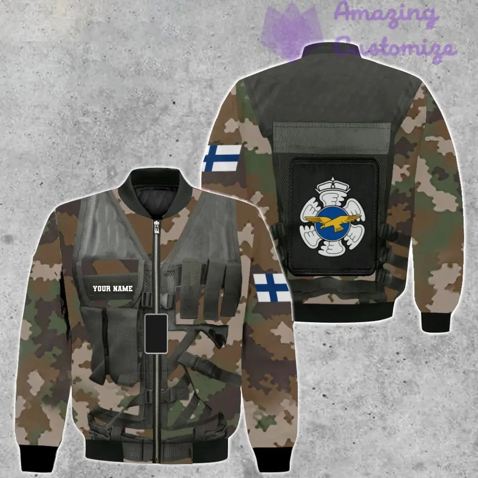 Personalized Finland Soldier/ Veteran Camo With Name And Rank Hoodie 3D Printed  - 1101240001