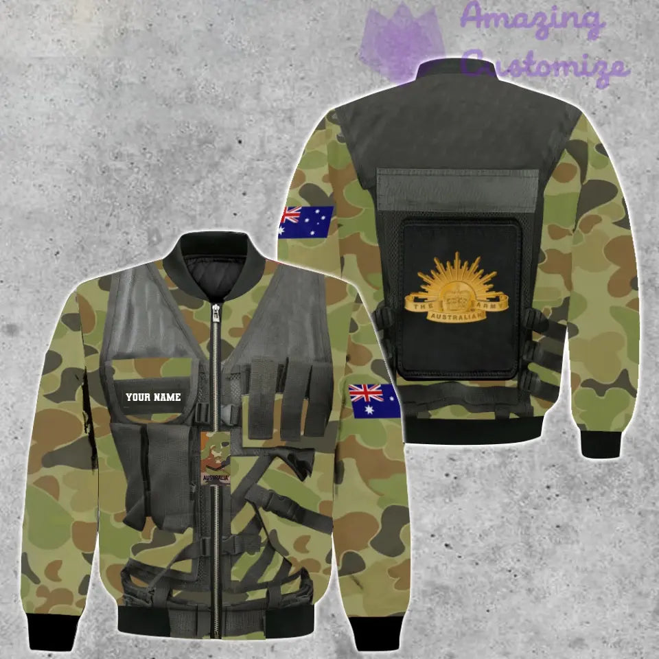 Personalized Australian Soldier/ Veteran Camo With Name And Rank Hawaiin Shirt 3D Printed  - 1101240001