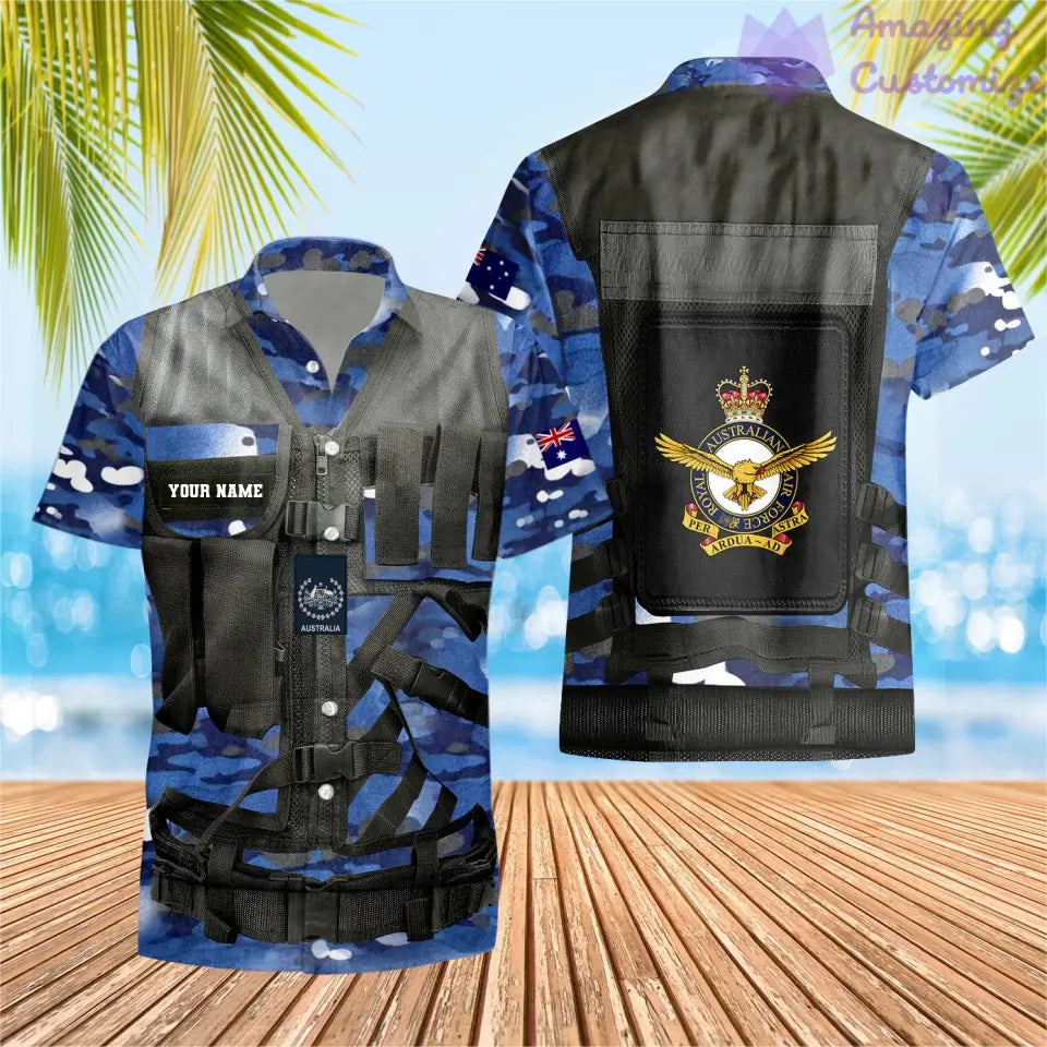 Personalized Australian Soldier/ Veteran Camo With Name And Rank Hawaiin Shirt 3D Printed  - 17049312