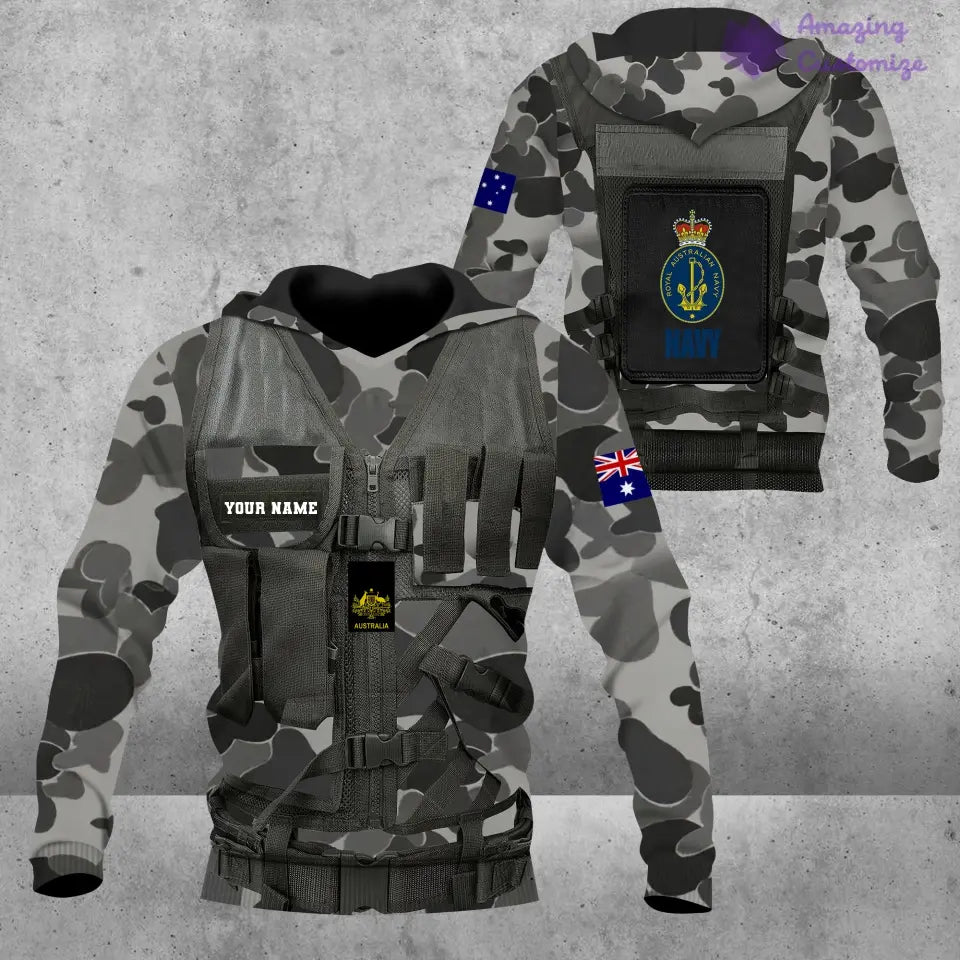Personalized Australian Soldier/ Veteran Camo With Name And Rank Hawaiin Shirt 3D Printed  - 17049312