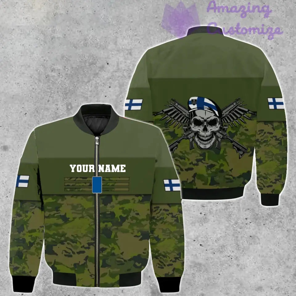 Personalized Finland Soldier/ Veteran Camo With Name And Rank T-shirt 3D Printed  - 17070912