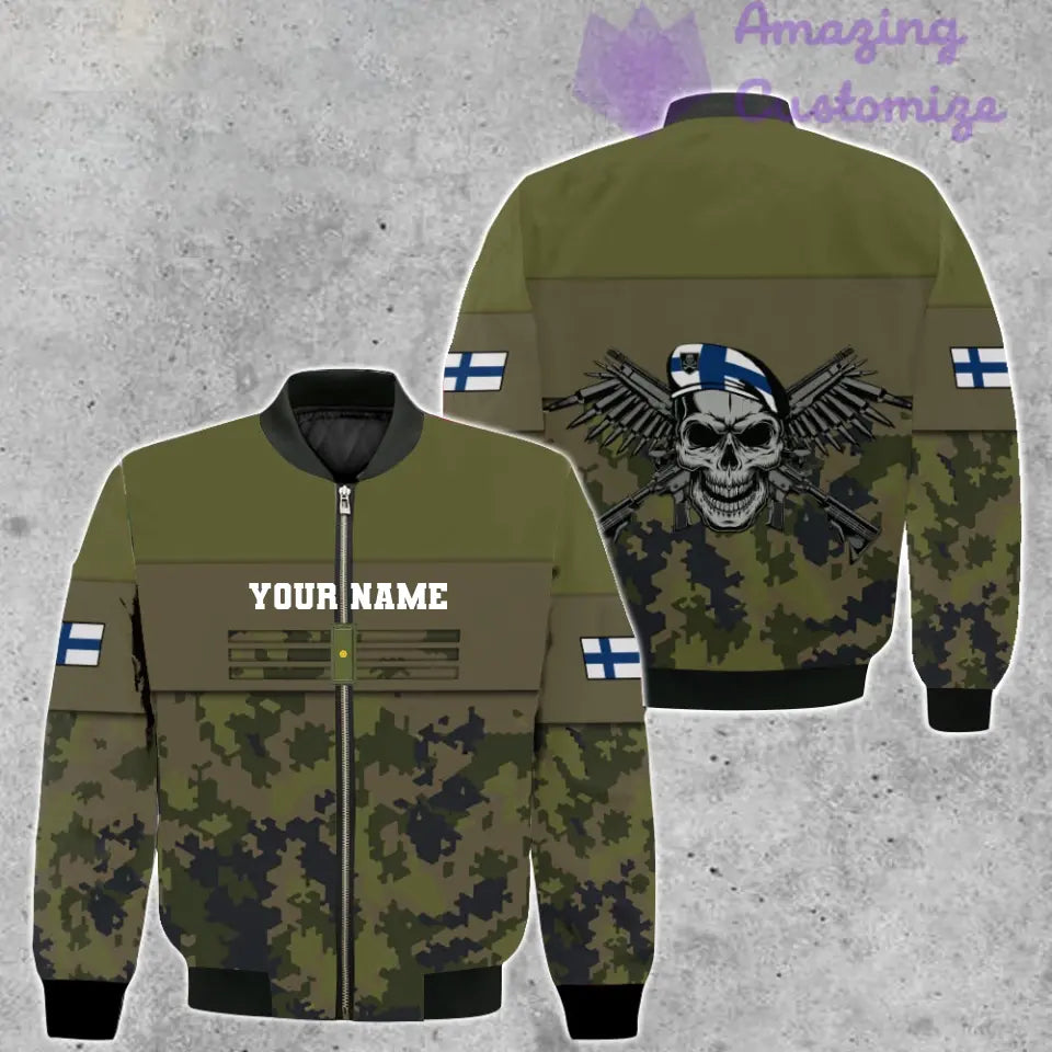 Personalized Finland Soldier/ Veteran Camo With Name And Rank T-shirt 3D Printed  - 17070912