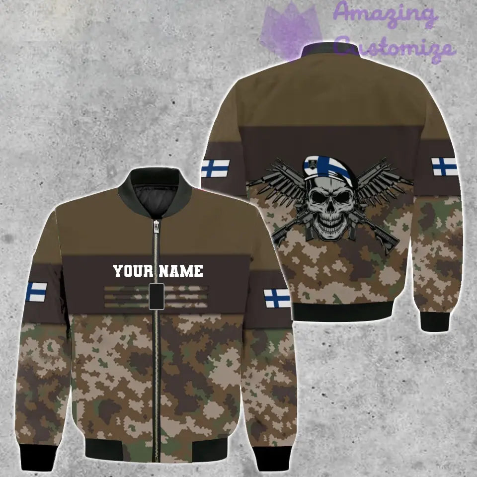 Personalized Finland Soldier/ Veteran Camo With Name And Rank T-shirt 3D Printed  - 17070912