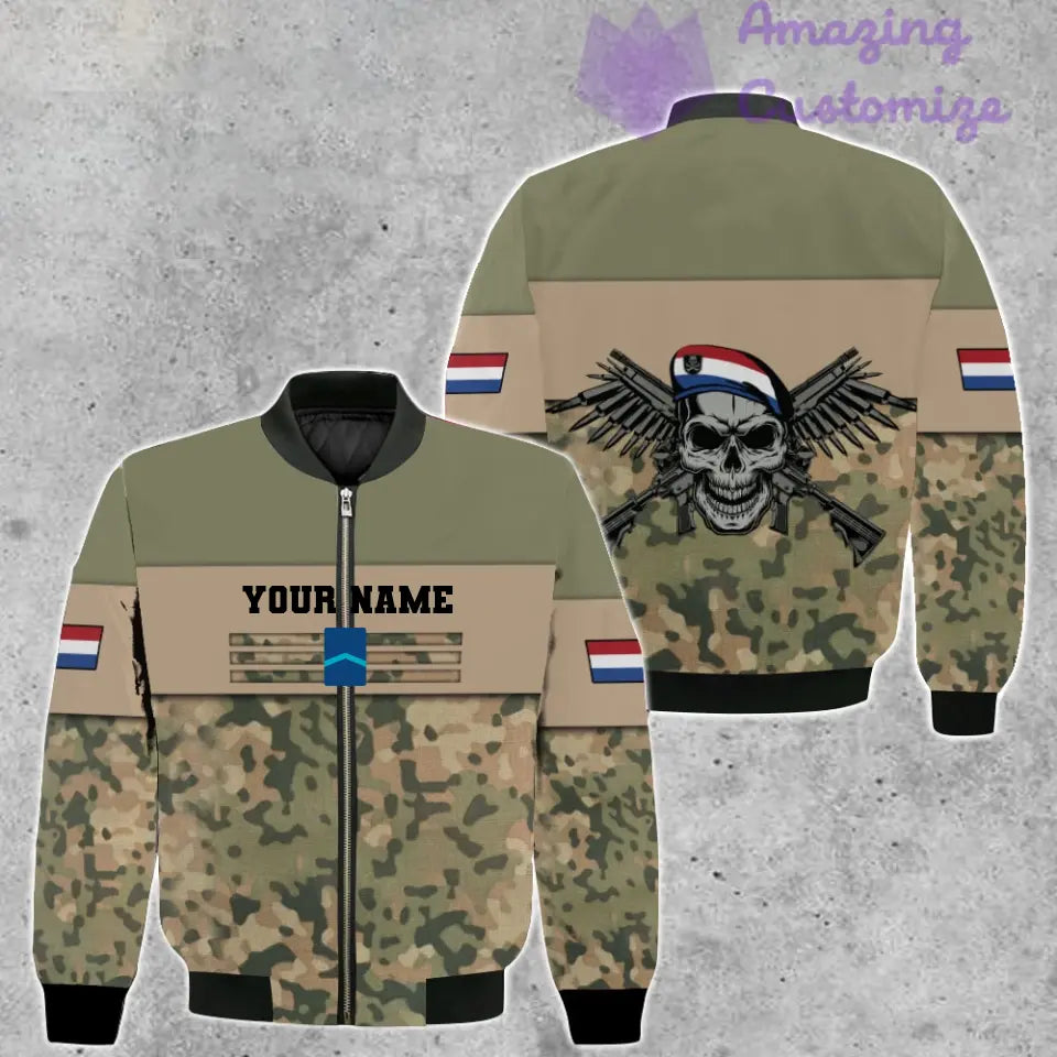 Personalized Netherlands Soldier/ Veteran Camo With Name And Rank T-shirt 3D Printed - 0502240003
